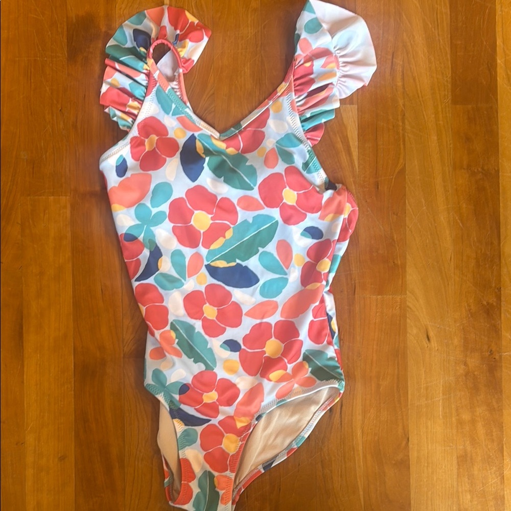 Tea Collection Floral Kids Swimsuit - Multicolor